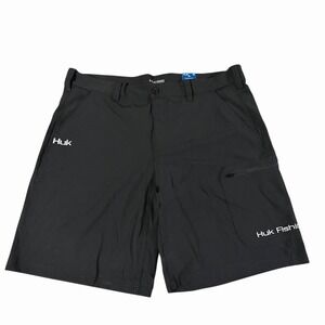 NWT HUK Next Level Performance 10.5" Fishing Shorts Black Men's Size XXL